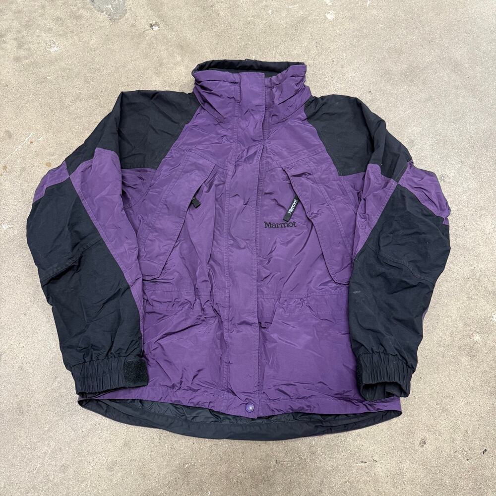 Marmot Full Zip Rain Windbreaker Shell Jacket Purple Women's Medium Outdoor